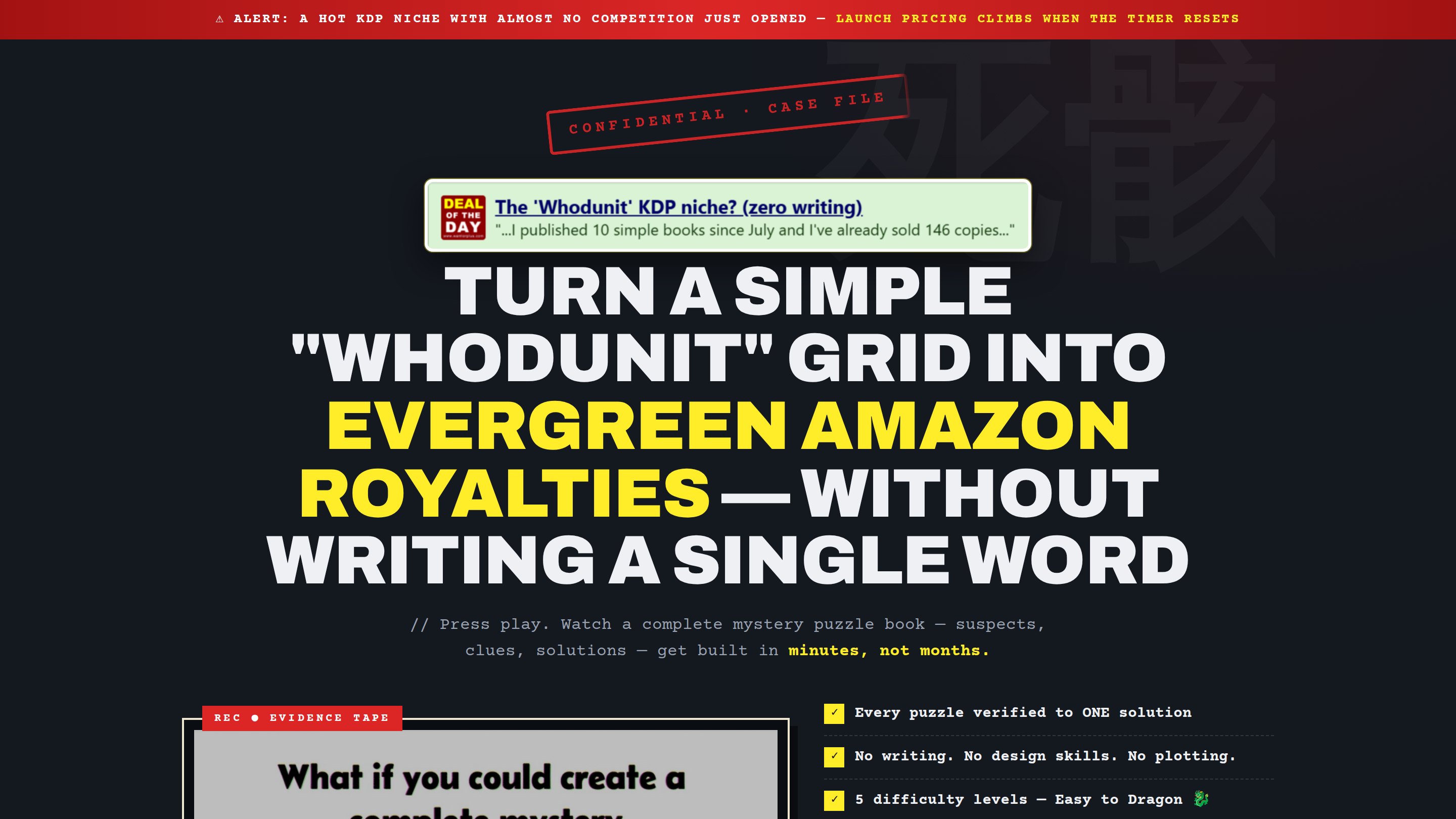 Eqqualitycce: The Two-Click Mystery Engine That Turns Whodunit Puzzles Into Evergreen Amazon KDP Royalties