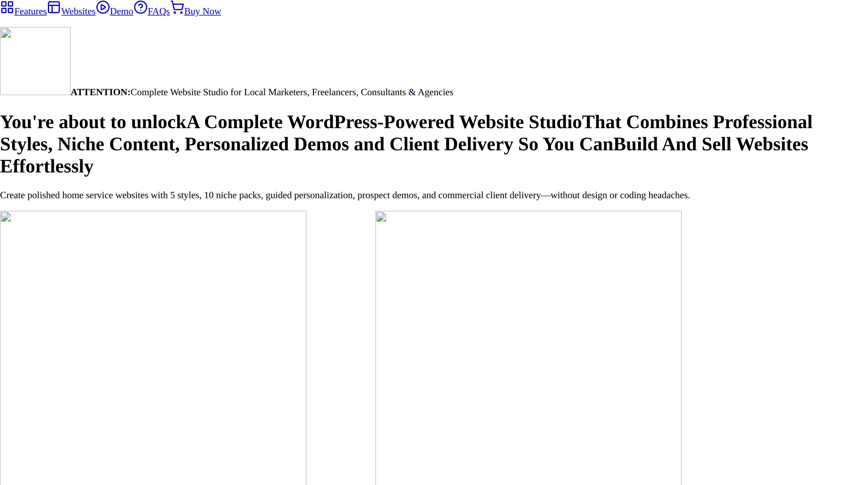 Home Service Agency Studio Sales Page Review